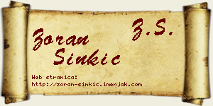 Zoran Sinkić vizit kartica